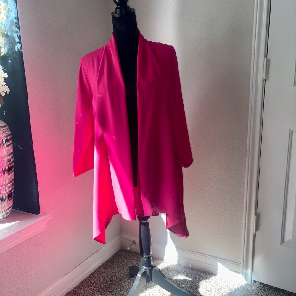 Caroline Rose Bold Fuchsia Open Cardigan - Picture 11 of 16